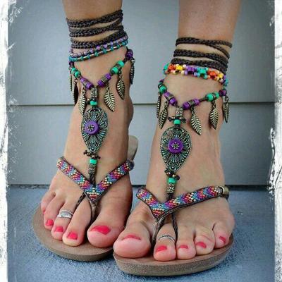 China ALLOY Boho Beach Jewelry Accessories Adjustable Tassel Anklet Chain Bracelet For Women Leg Foot Sandals Anklet Chain for sale