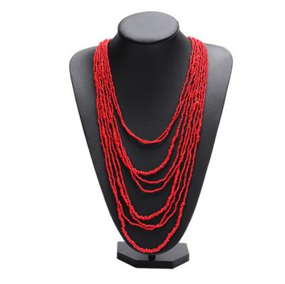 China European Style Multilayer Beaded Long Jewelry Bohemia Bohemia Collar Necklaces For Women for sale