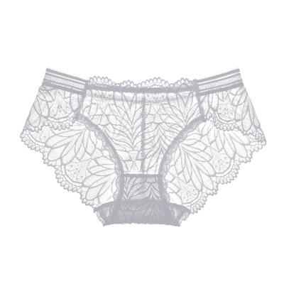 China Breathable Sexy Cool Female Lace Girl Tulle Underwear Low Waist Flirting Triangle Seamless Shorts for sale