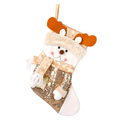 China Cute Decoration Fuzzy Christmas Cartoon Pattern House Floor Stocking Pops Candy Bag Christmas Decorations for sale