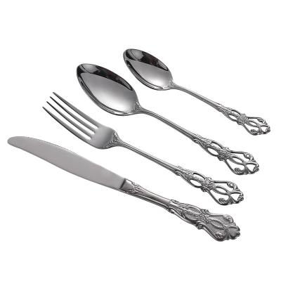 China Viable wholesale stainless steel 304 (18/10) silverware tableware knife spoon fork set cuttlery cutlery set for sale