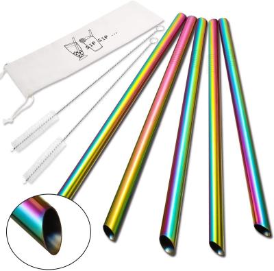 China 2022 New Design Wholesale Metal Straws Stainless Steel Viable Reusable Straws For Drinking Cold Milk Tea for sale