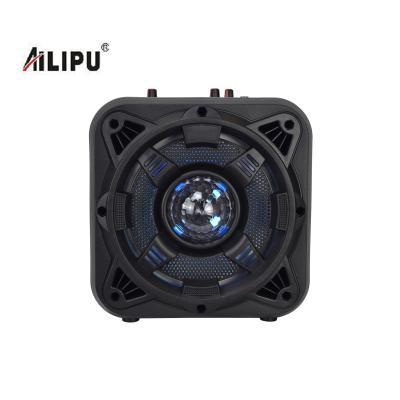 China Show video information 2021 new model Outdoor Speaker, good quality 8 inch speaker with disco light with wired mic and remote control for sale