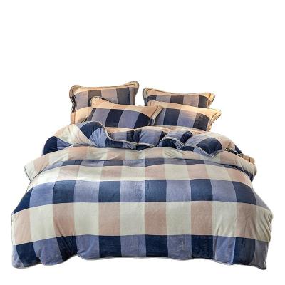 China Wholesale Customized Bedding Folded Mink Luxury Flannel Fleece Printed Comforter Sheet Set Luxury for sale