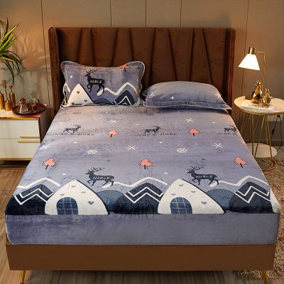 China Wholesale Customized Luxury Soft Cotton Twin Comforter Printed Linen Bed Sheet Mattress Cover for sale