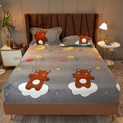 China Stocklot Soft Warm Luxury Satin Fleece Flannel Spandex Single Mattress Cover for sale