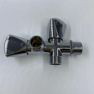 China High Pressure Home Kitchen Good Quality Chrome 3 Way Wall Mounted Polished Brass Double Angle Valve for sale