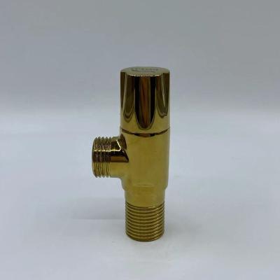 China Best Selling Home Kitchen Hand Control Angle Valve Water Tank Inlet Valve Triangle Brass Gold Valve For Bathroom for sale