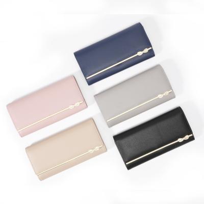 China Wholesale PU Colors Women Women Multi Leather Cheaper Long Clutch Wallet Anti-theft Wallet For Ladies for sale