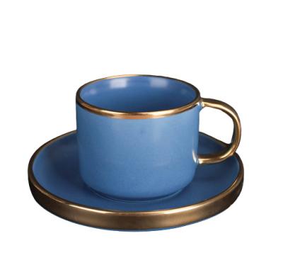 China Viable set of six new multi color bone china coffee cup saucer tea set cups and saucers for sale