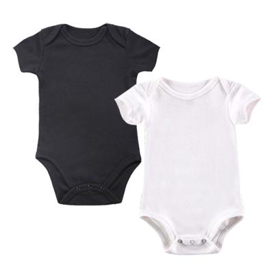 China Wholesale Popular Baby Romper Simple Short Sleeve Colorful 100% Organic Cotton Baby Onesie Baby Onesie for sale