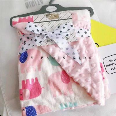 China Plain Customized Thick MOQ Low Minky Dot Thick Super Soft Fleece Fabric For Baby Blanket for sale