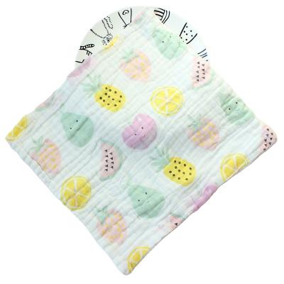 China Viable Wholesale Cartoon Printed Cotton Muslin Baby Washcloth Teething Saliva Towel Baby Face Towel for sale