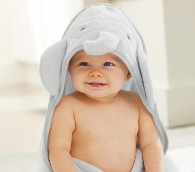 China Universal hot unisex bamboo animal face infant baby hooded towel compressed cotton for sale