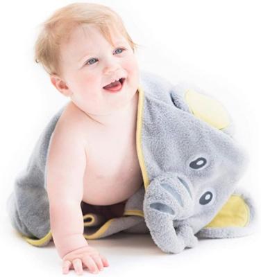 China 90*90cm soft animal bamboo baby bath hooded towel set wholesale child safe 100% design for sale