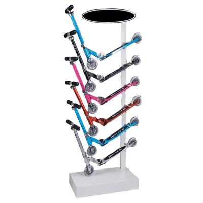 China Advertising Custom Retail Store Promotion POS Floor Metal Scooter Display Rack Shelf Rack for sale