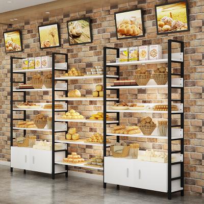 China 2022 New Design Five Layers Wooden Display Rack Bread Shelf Supermarket Bread Display Rack Customized for sale