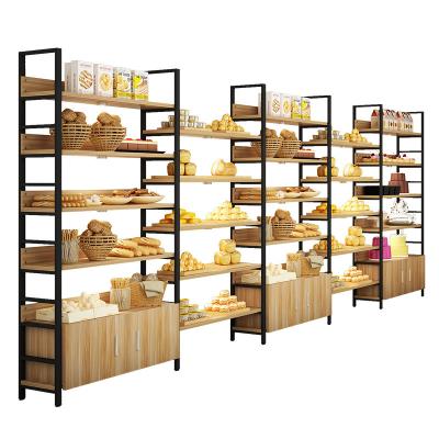 China Low Price Wooden Bread Display Rack Hot Sale Bread Rack Bakery Display Cabinet Bread Shelf Display Rack Customized for sale