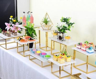 China Advertising Custom Dessert Buffet Display Stand Gold Buffet Food Display Stand Dessert Display Stand for sale