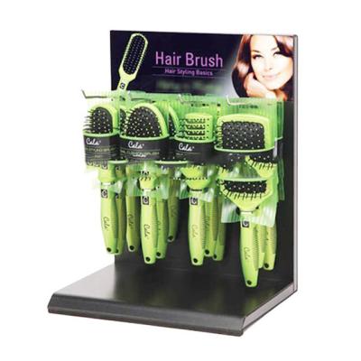 China Advertising Custom Metal Peg Hook Hanging Hair Brush Shop Counter Display Rack Hair Accessories Display Stand Rack for sale