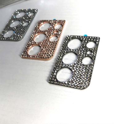 China Camera Mode Diamond Design Lens Screen Film Camera Lens Tempered For Samsung Galaxy S21 S21+ s21U for sale