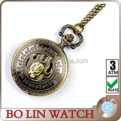 China Antique Vintage Totem Pocket Quartz Brass Watch for sale