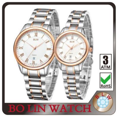 China Gold Fashionable Dial Alloy Good Alarm Stainless Steel Case Bracelet Watches for sale