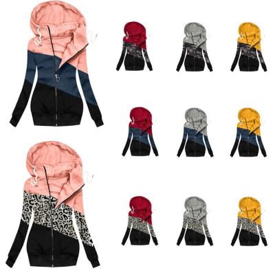 China Casual Zipper Women Hoodie Long Sleeve Sweatshirt Breathable Patchwork Design Slimming Hoodies for sale