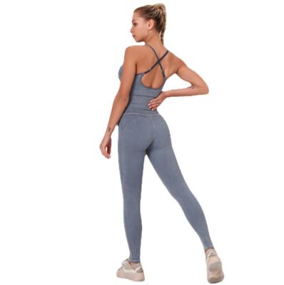 China New Breathable High Booty Waist Back Lifting Hollow Out Tights Workout Wear Women Yoga Set for sale