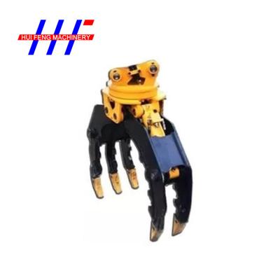 China Custom Color Excavator Rotating Grapple , Rotating Log Grapple For Mini Excavator for sale