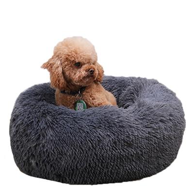 China Luxury Round Warm Dog Kennel Basket Pet Donut Bed Indoor Pet Donut Bed Viable for sale