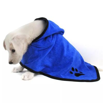 China Sustainable Dog Towel Drying Coats Dog Quick Dry Towel Dog Drying Coat Robe Towel for sale