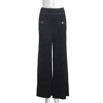 China Anti-Wrinkle Wholesale Hot Sale Black Straight Wide Leg Pants for sale