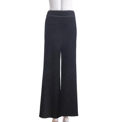 China Anti-Wrinkle Professional Customized Hot Sale Black Straight Wide Leg Pants for sale