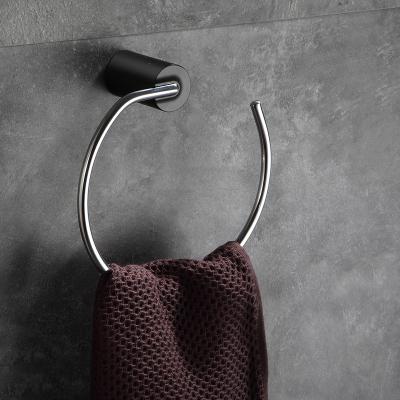 China Heater Bathroom Wall Mounted Ring Rack Stainless Steel Brass Accessories Set Half Rack Ring for sale