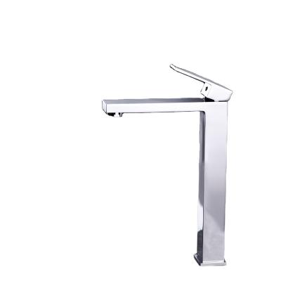 China Metered Faucets Sanitary Ware Wash Chrome Face Basin Faucet Bathroom Sink Deck Mounted Cold Mixed Water Faucet Single Hole for sale