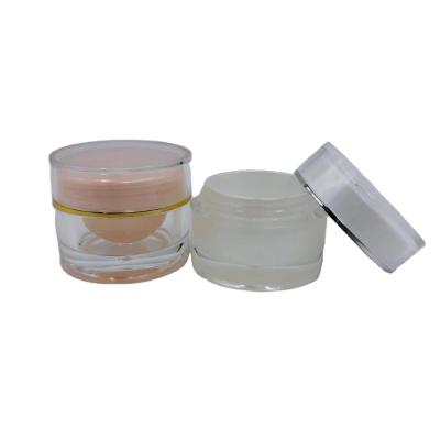 China Chemical Plastic Tube Cosmetic Packaging Round Shaped Double Wall Jars 10g Interesting Acrylic Cream Jars for sale