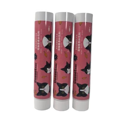 China 120g Food Pet Nutrition Paste Round Shape Food Packaging Plastic Tube for sale