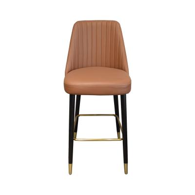 China Super Comfortable High Quality Solid Wood Board Sponge Filled Veneer Leather Ash Legs Material Solid Wood Restaurant Chairs Bar Chairs for sale