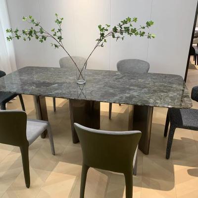 China Home Dining Furniture Retangular Table Restaurant Marble Stainless Steel Foldable High Quality Luxury Dining Table for sale