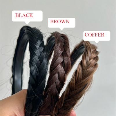 China Fashion Fishbone Braid Twist Wig Headband Temperament Braided Hair Accessories Hairpin Hair Accessories For Women for sale