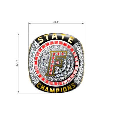 China CLASSIC Sports Championship Ring Top Quality 3D Deep Engraved State Jewelry Ring One Name Custom Alloy Gold Plated Ring Wholesale for sale