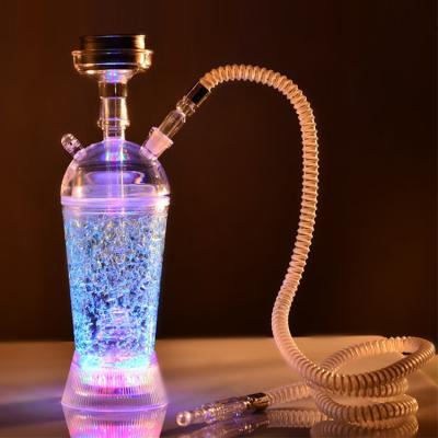 China Handmade Acrylic Hookah Smoking Shisha Singles Hose Accessories Hot Selling Hookah Glass Cups Portable Led for sale