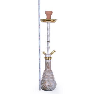 China Handmade Rose Color Aluminum Alloy Geramics Hookah Finished Set Single Hose Shisha Hookah for sale