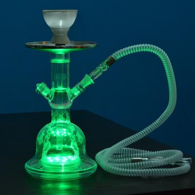 China Wholesale Handmade RY-60 LED Shisha Portable Acrylic Hookah Set Color Hookah Bowl Hookah Hose Pure Glass for sale