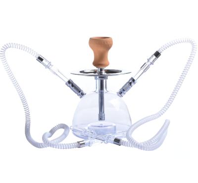 China Innovative Design RY-65 Handmade Semicircle LED Hookah Hose Single Or Double Acrylic Glass Hookah Shisha for sale