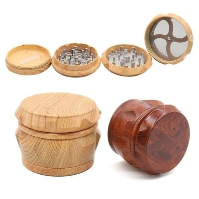 China Tobacco Grinder 4 Layers Wooden Smoking Herb Tobacco Spice Crusher Grinder for sale