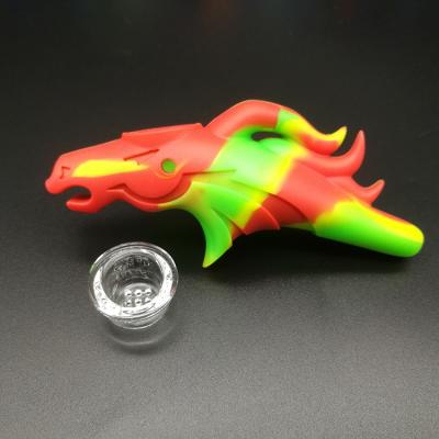 China Custom Logo Wild Horse Smoking Accessories Herb Tobacco Water Silicone Smoking Easy Smoking Pipe for sale