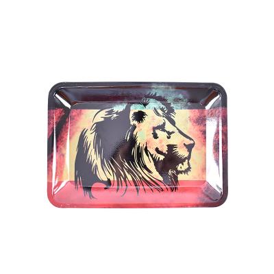 China Eco-Freindly High Quality Wholesale Custom Black Logo Metal Smoking Rolling Tray Rolling Trays for sale