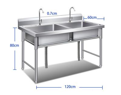 China With Faucet Manufacturer Double Bowl Square Kitchen Sinks Cheap Stainless Steel Kitchen Sink for sale